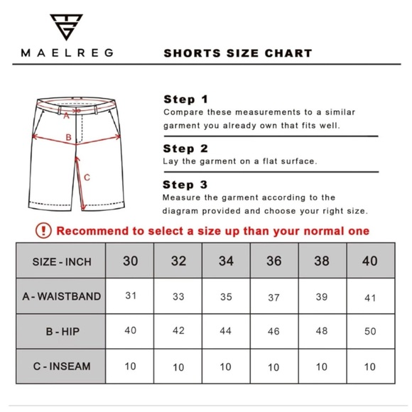 Maelreg Men’s Casual Golf Shorts 10” Seam Quick Dry 40' In Size NWT - Picture 10 of 10